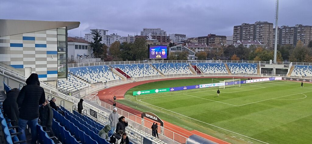 Stadiumi Fadil Vokrri më 2024. Foto ilustruese, jo nga ndeshja e raportuar.